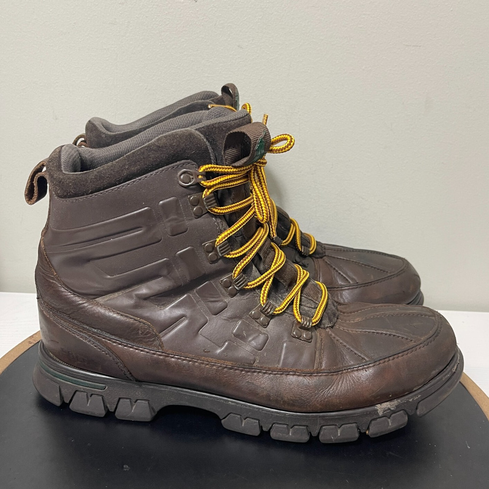Polo Ralph Lauren Ranger Boots Men Size 11 Rugged Leather Duck Brown Elthon 90s